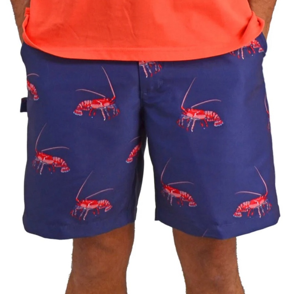Bermuda Styles Men’s Shorts, size 34, Navy with Lobster print